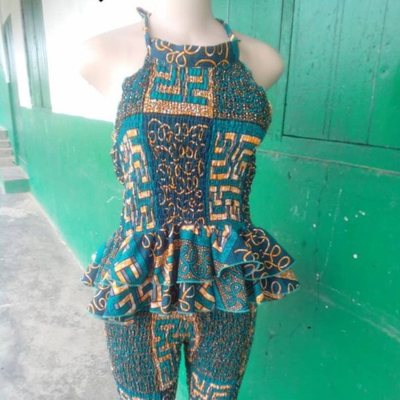 African print stretch pant and top - size 8 - Picture 1 of 8